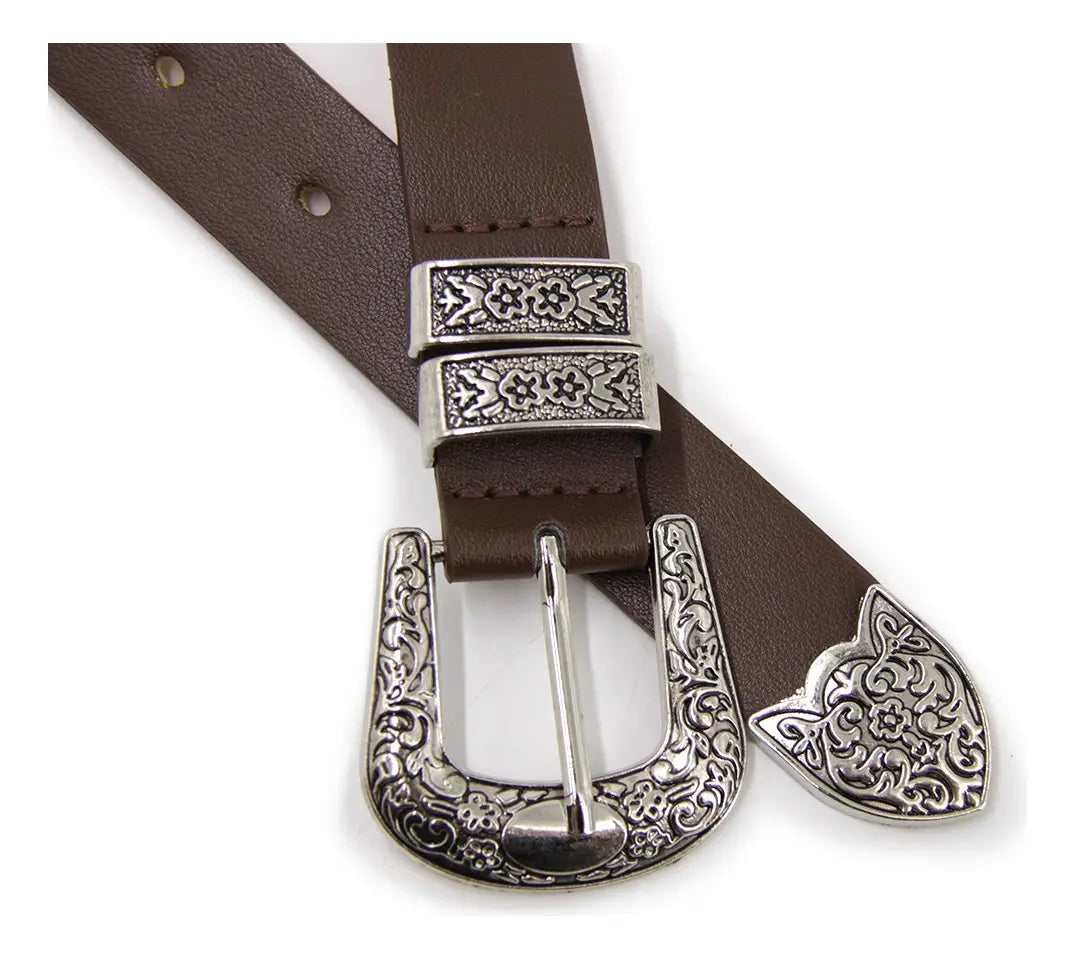Cinturón Mujer Hebilla Vaquero Doble -B343