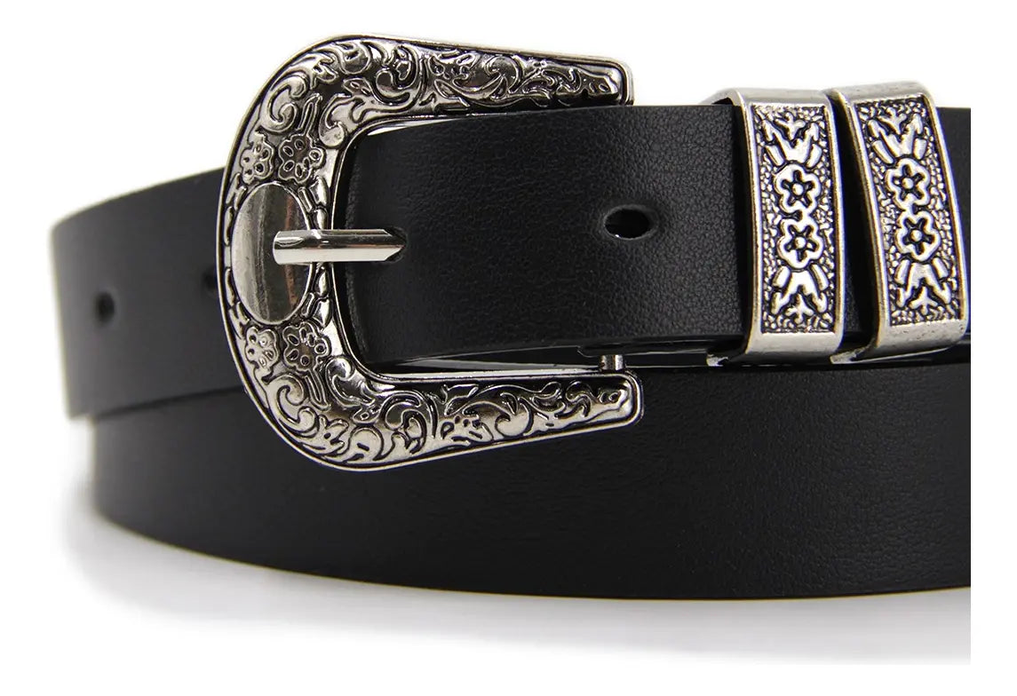 Cinturón Mujer Hebilla Vaquero Doble -B343