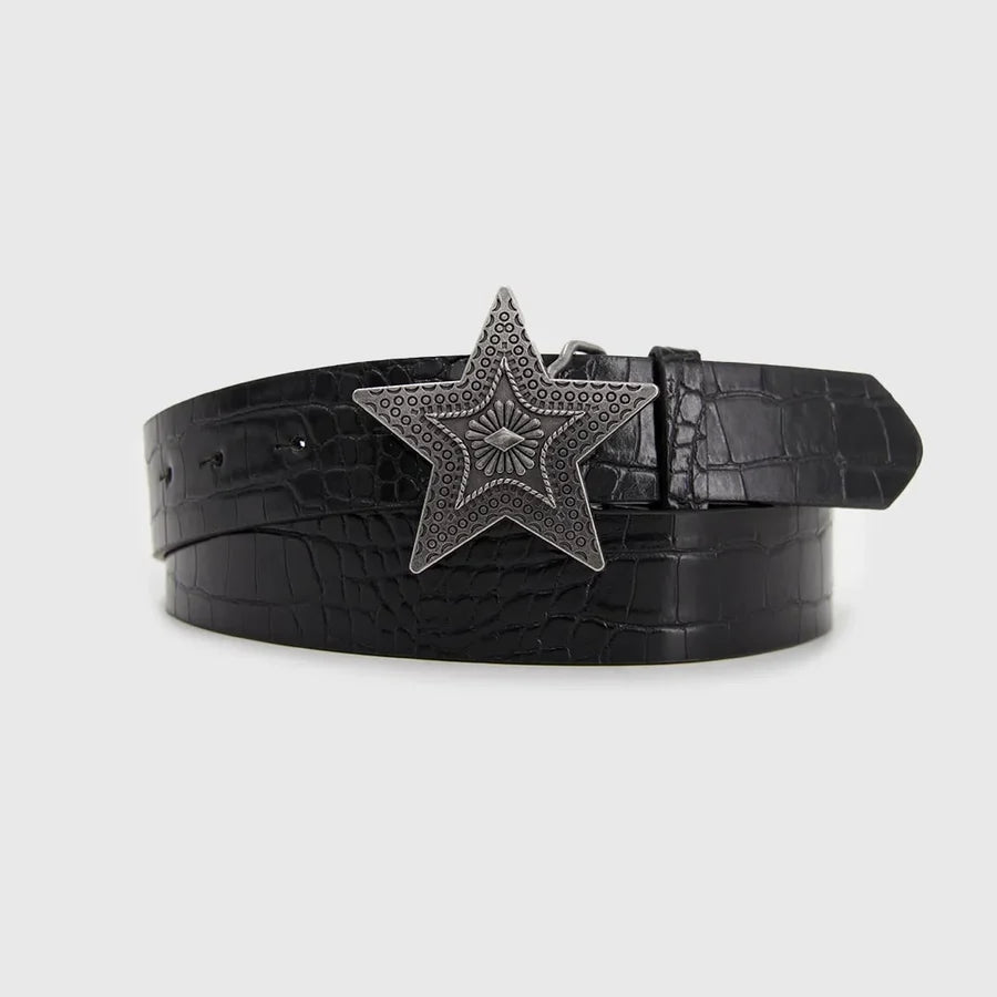 Cinturón Mujer Estrella Hebilla Grande Estilo Urbano - B531