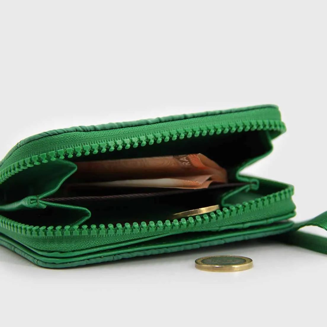 Billetera Monedero Acolchada con Strap Mujer Compacta - W082