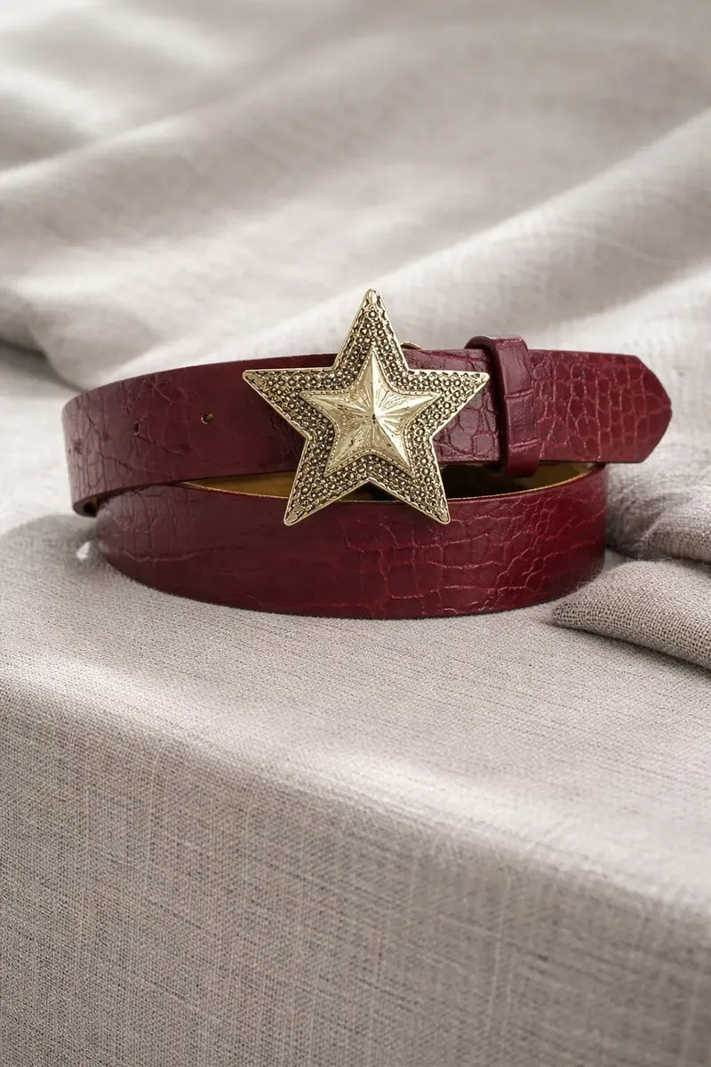 Cinturón Mujer Estrella Hebilla Grande Estilo Urbano - B531