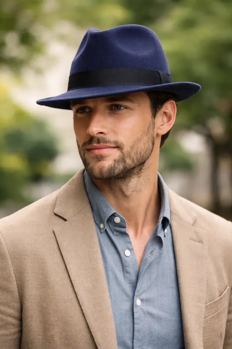 Sombrero Fedora de Fieltro Unisex Estilo Clásico Elegante- HE027