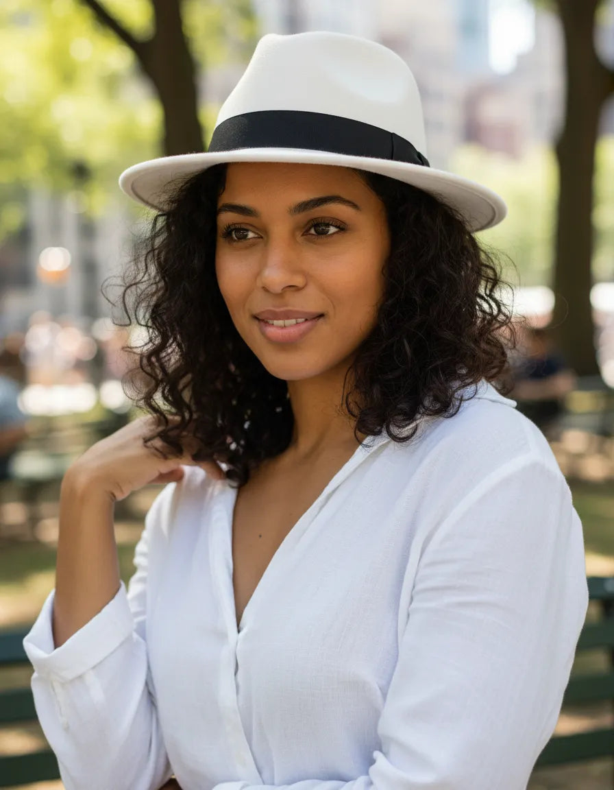 Sombrero Fedora de Fieltro Unisex Estilo Clásico Elegante- HE027