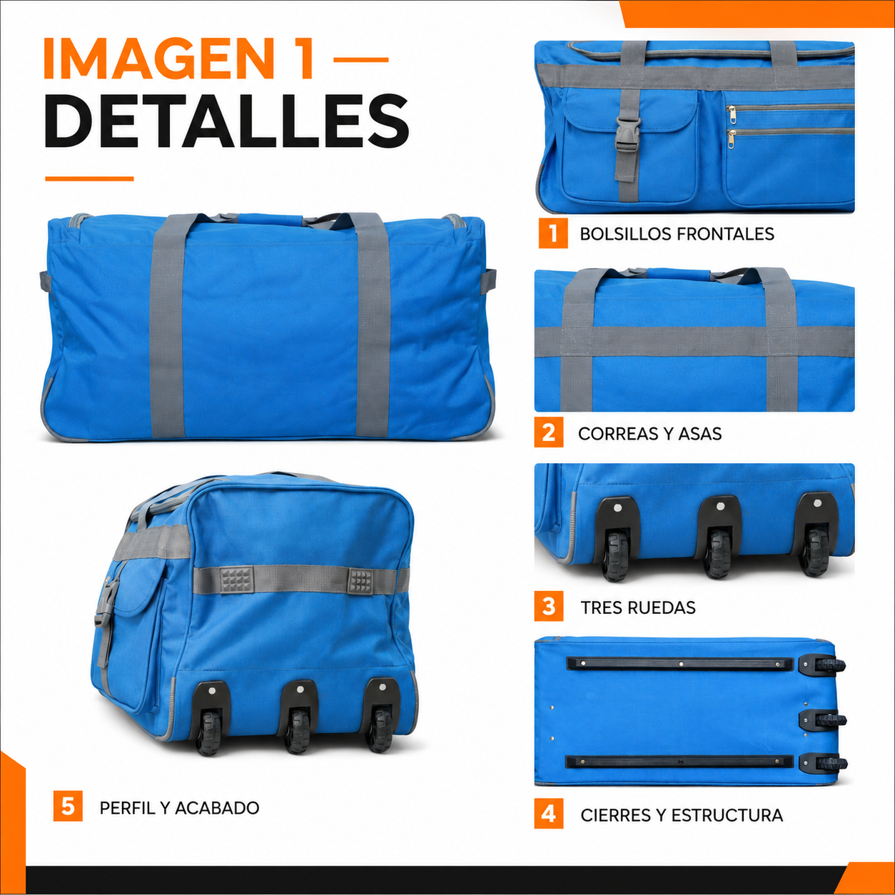 Bolso con Ruedas 90L Grande 1109B