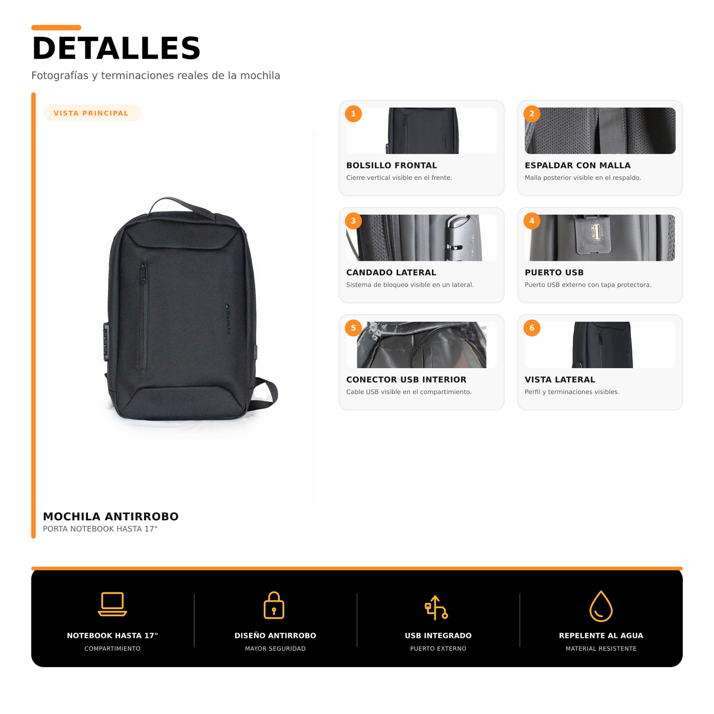 Mochila Antirrobo 25L Porta Notebook 2403