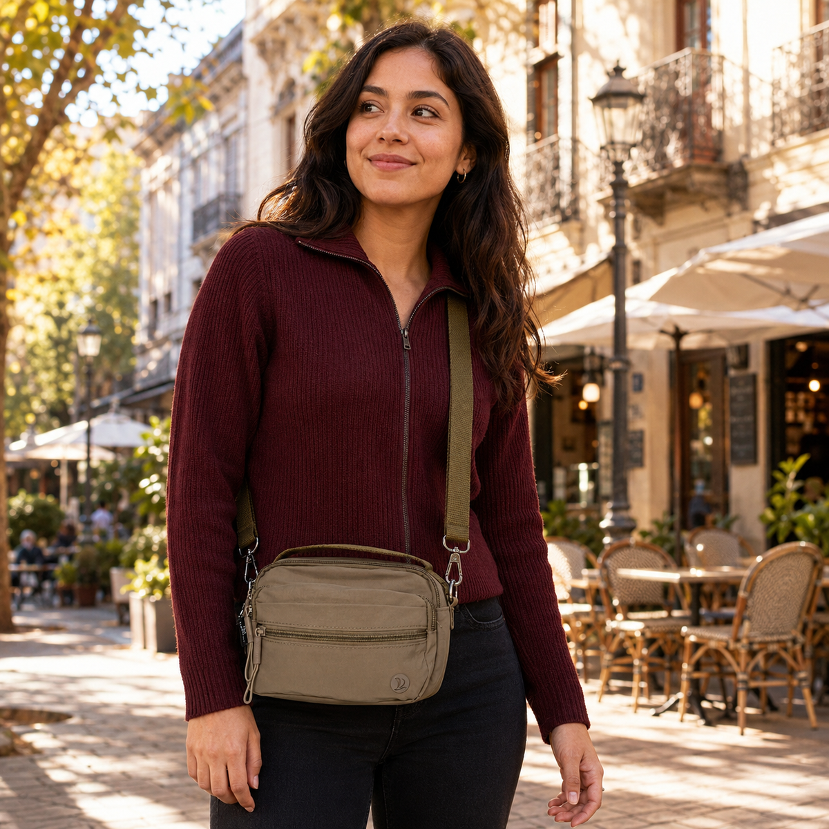 Bolso Bandolera Unisex Compacto Multi Compartimientos - JJ1806