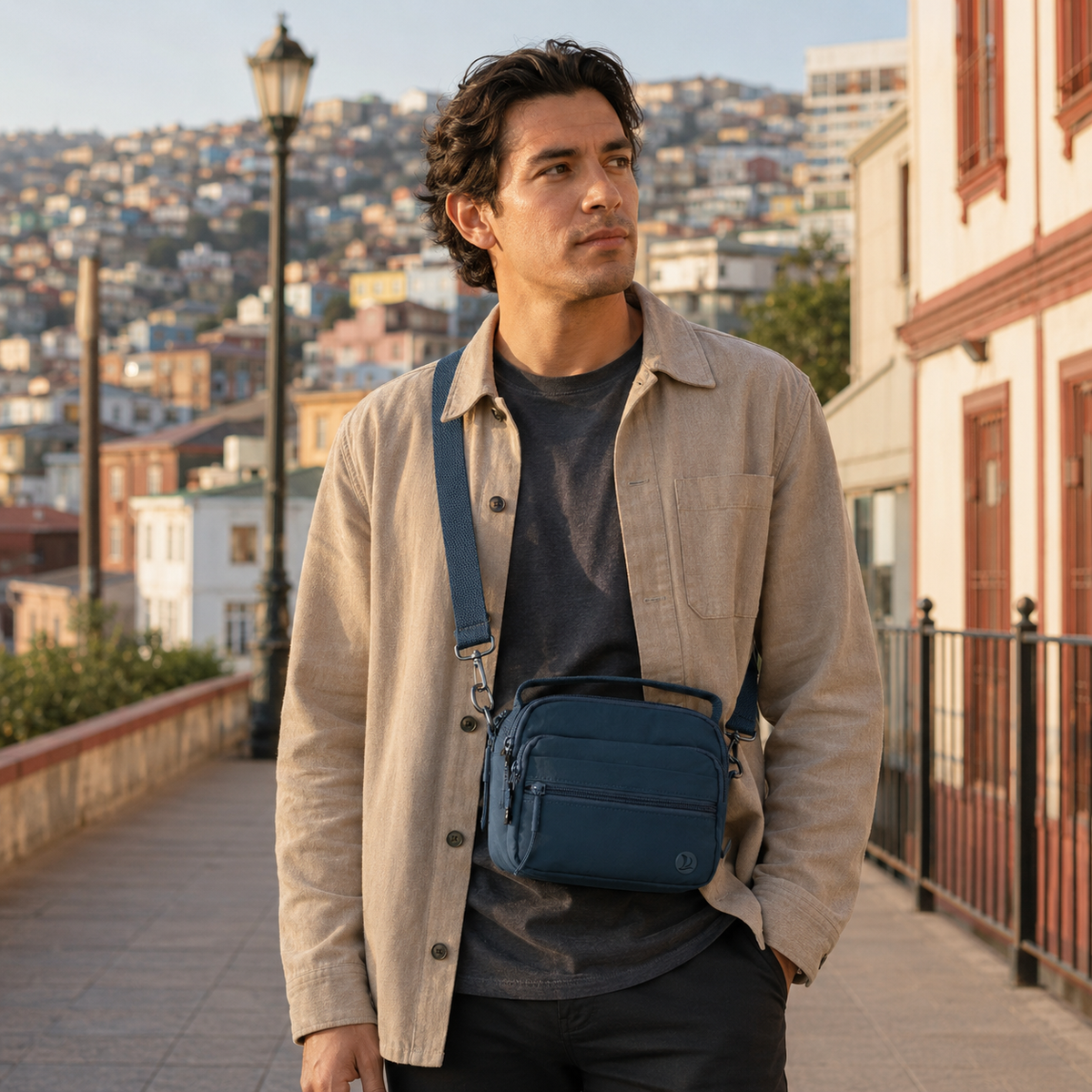 Bolso Bandolera Unisex Compacto Multi Compartimientos - JJ1806