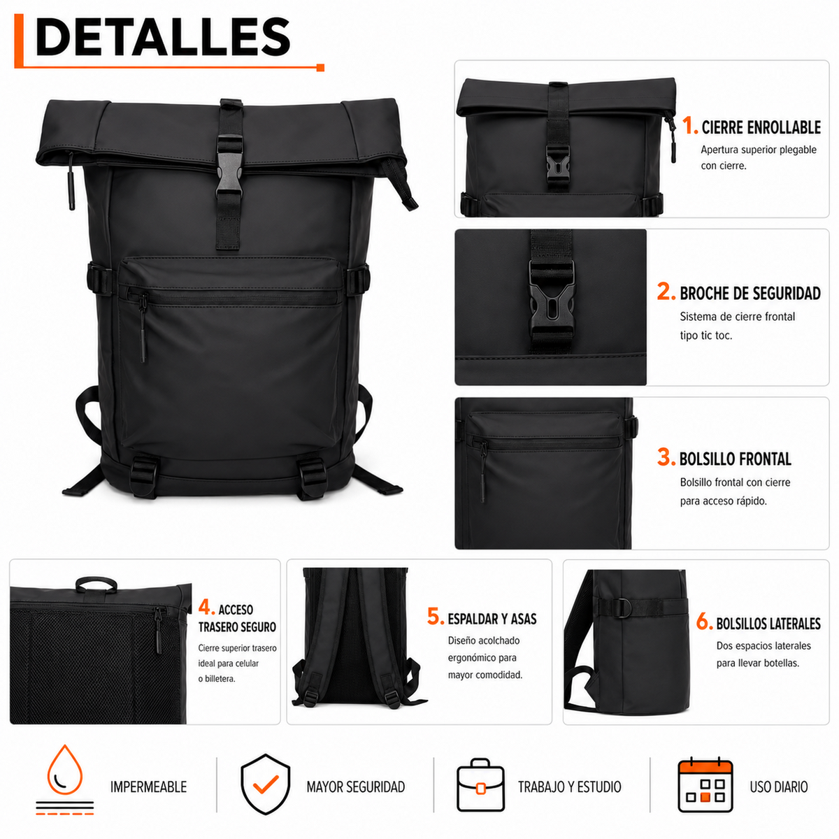 Mochila WaterProof jj9053 25L