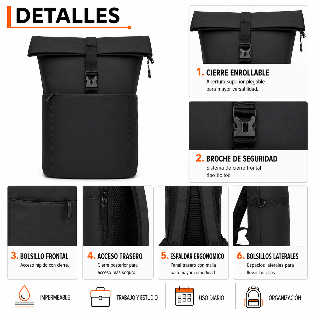 Mochila Waterproof Apertura Superior 17,5L - jj9057