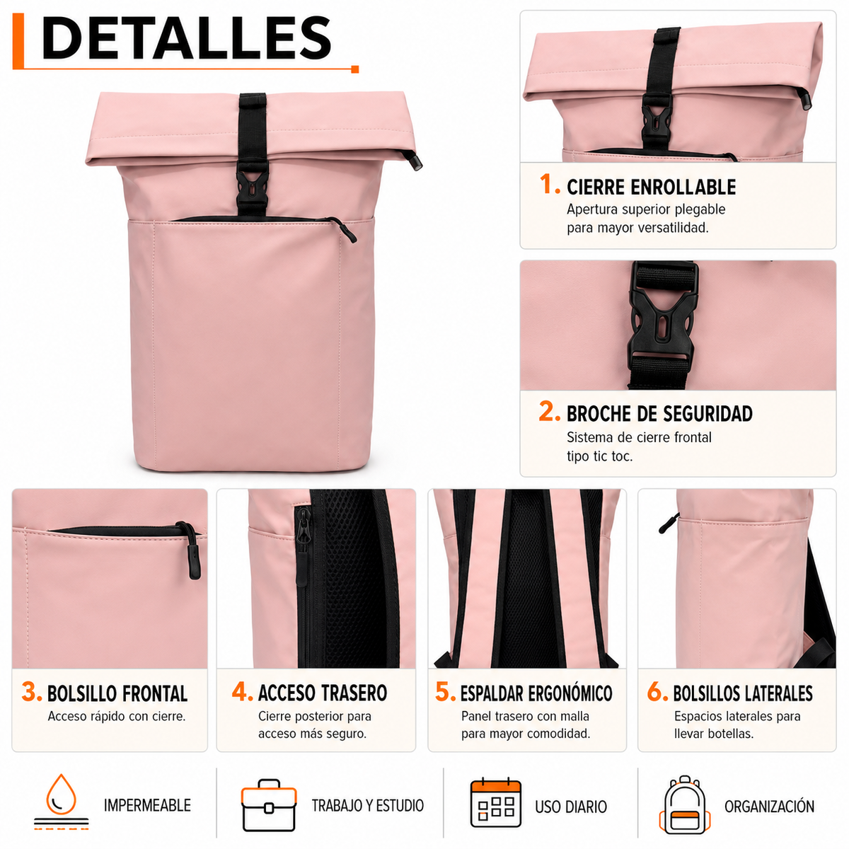 Mochila Waterproof Apertura Superior 17,5L - jj9057